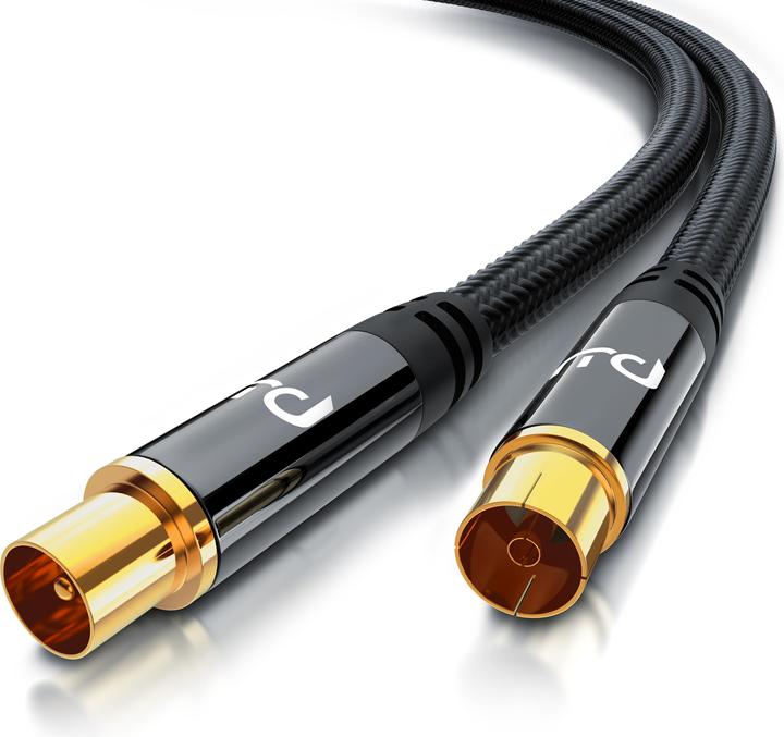 Produktbild Primewire HDTV Antennenkabel mit Braiding, Premium Koaxialkabel 75 Ohm / 135 dB, TV Kabel, 4K HDTV, DVB-T DAB (135 dB, Antennenkabel)