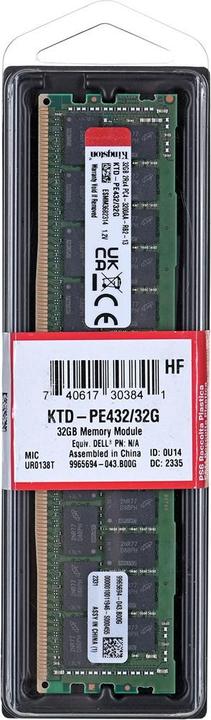 Immagine prodotto Kingston Server-Memory KTD-PE432/32 (1 x 32GB, 3200 MHz, DDR4-RAM, DIMM)