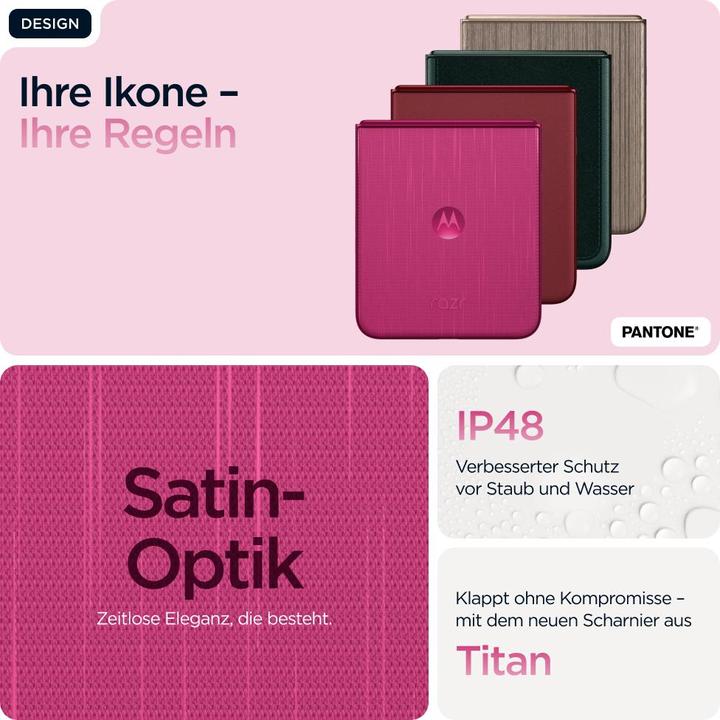 Actual product image Motorola Razr 60 Ultra (512 GB, Pantone Cabaret, 6.96", SIM + eSIM, 50 Mpx, 5G)