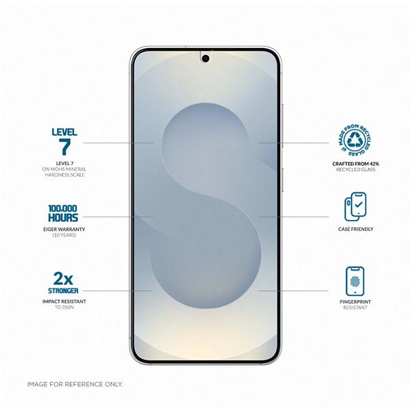 Actual product image Eiger Display-Glas Standard Fit Mountain Glass Clear (1 Piece, Samsung Galaxy S25 Edge)