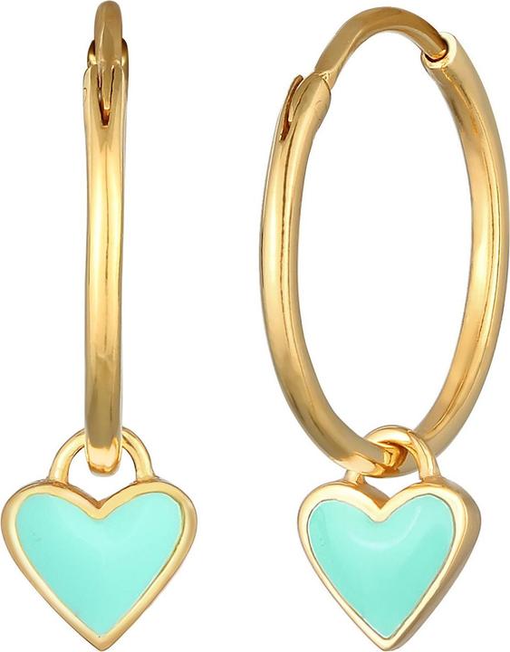 Actual product image Elli Creole, heart (Enamel, No stone, 925 Sterling silver gold-plated)