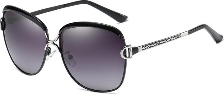 Techsuit - Sunglasses Polarized (8702) - for Women with UV Protection, Metal Frame - Black
