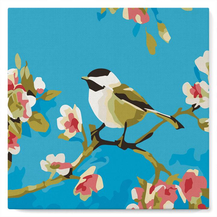 Figured'Art Mini Malen nach Zahlen mit Rahmen - Vogel und Schmetterling