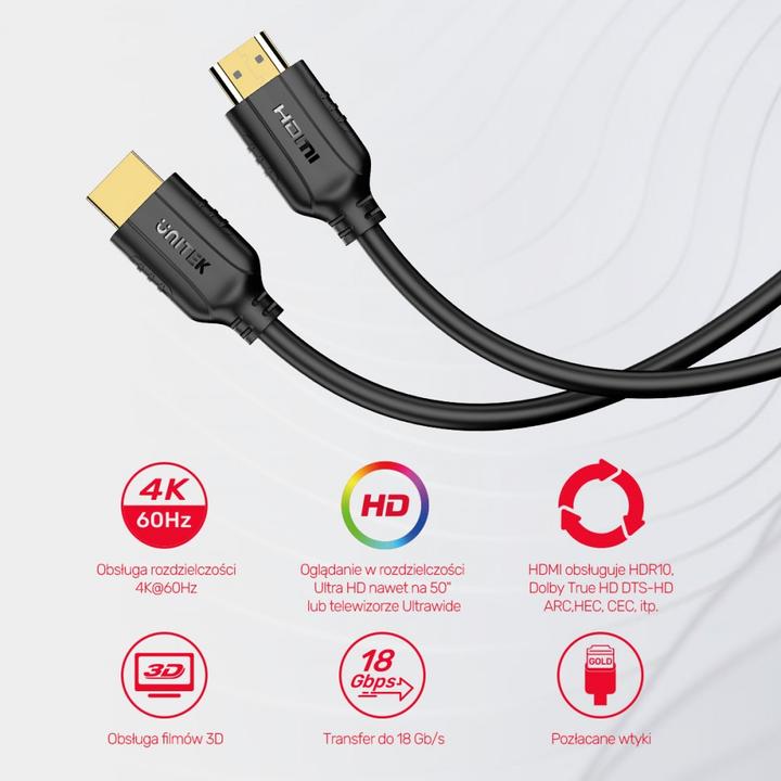 Actual product image Unitek HDMI Cable 2.0 4K C11079BK-10M (10 m, HDMI)
