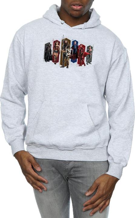 Actual product image Mens Justice League Movie Team Hexagons Hoodie (M)