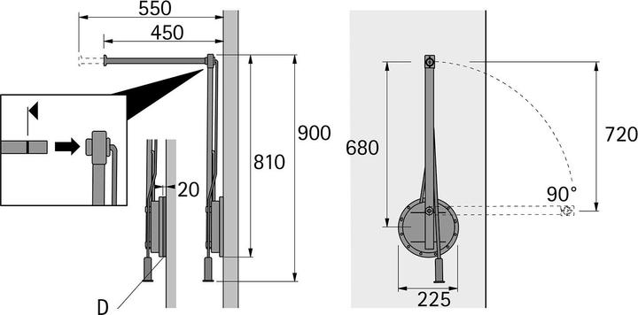 Actual product image Hettich Clothes lifts Single Lift 12 (1 pcs.)