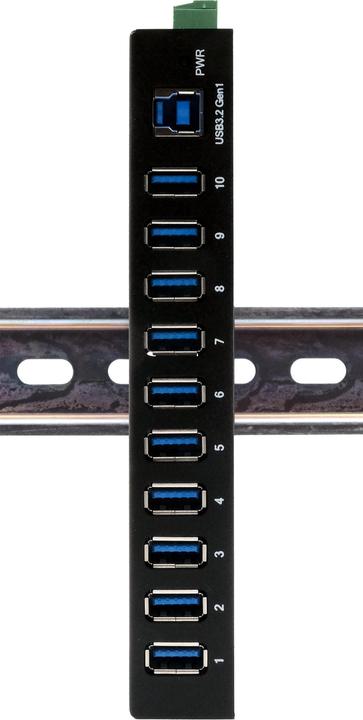 Produktbild Exsys Industrial USB 3.2 Gen 1 Hub 10-Port (USB-B, 10 Ports)