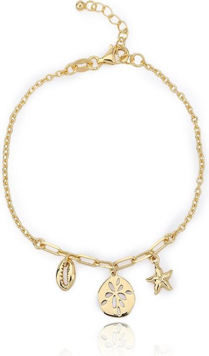 Actual product image Leyda Anklet Beach (gold-plated 750 / 18 K gold, Silver 925, 26 cm)