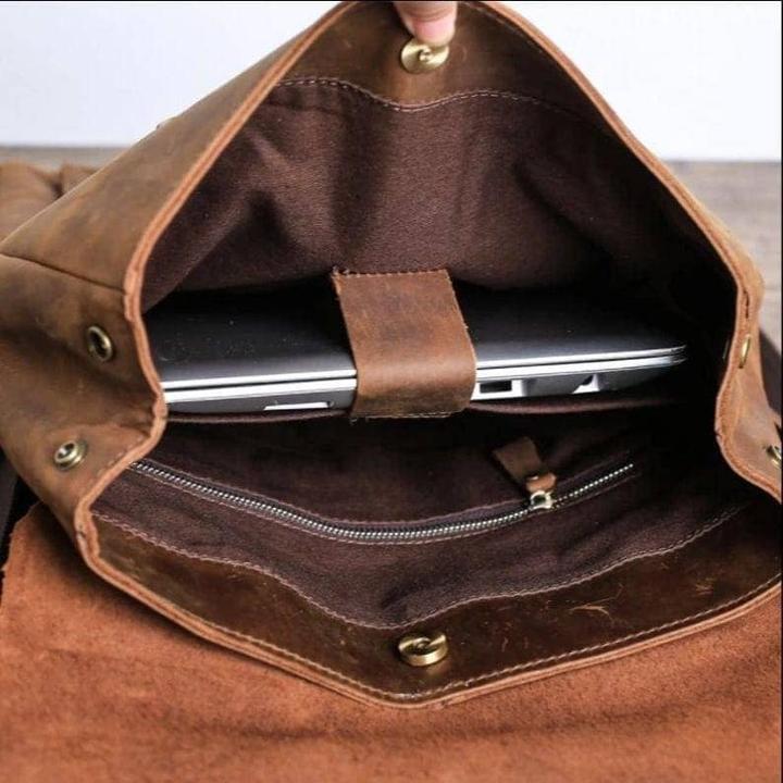 Image du produit Only-Bags.Store Sac à dos en cuir, sac à dos en cuir marron, sac à dos, sac à dos en cuir pour hommes, sac à dos