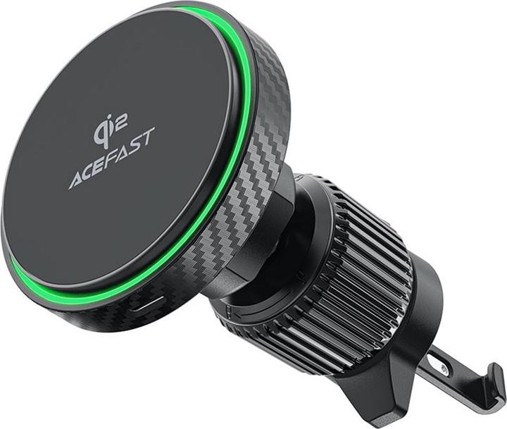 Acefast D33 Autohouder met Qi2 15W magnetische oplader voor ventilatierooster - Zwart
