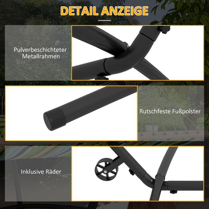 Produktbild Swisshandel24 Hängemattengestell mit Rollen, verstellbare Haken, bis 220 kg belastbar, stabiler Stahl (220 kg)