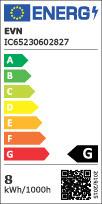 Energy Label EVN LED light strip IP65 230V 8W/m 505lm/m 2700K L 500cm (White, 500 cm, Indoor)