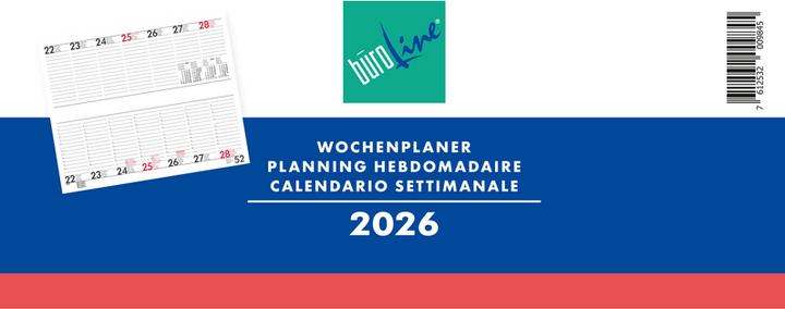 Label énergétique BüroLine Agenda hebdomadaire 890712 D/F/I/E, 2023 (Quadrat, Non contraignant, Allemand, Anglais, Français, Italien)