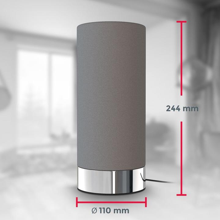 Actual product image B.K.Licht Table lamp, chrome-grey, 1xE14/40W max. excl. (E14)