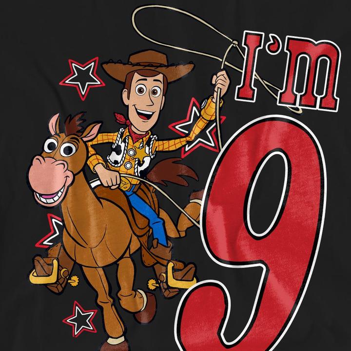 Immagine prodotto Toy Story I'm 9 Maglietta Compleanno Legno Adulto Unisex (XL)