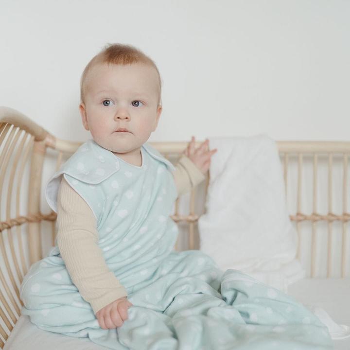 Actual product image Emma & noah Baby-Sommerschlafsack Punkte Mint 90 cm (90 cm, 1.0 TOG)