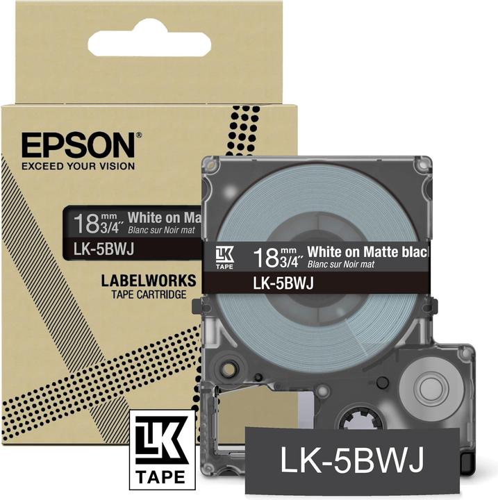 Produktbild Epson Matte Black/White 18mm LK-5BWJ (1.80 cm, Schwarz)