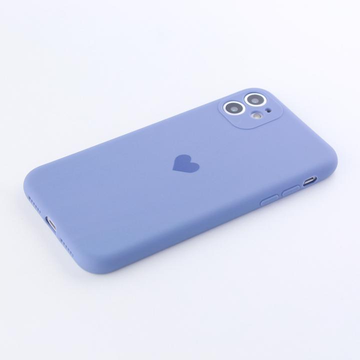 Image du produit PhoneLook Coque Silicone Mat Coeur Lavande (Apple iPhone 11)