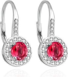 Agato Stylish silver earrings with zircons AGUC3497