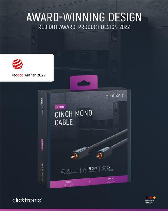 Actual product image clicktronic Cinch coaxial cable (7.50 m, Cinch)