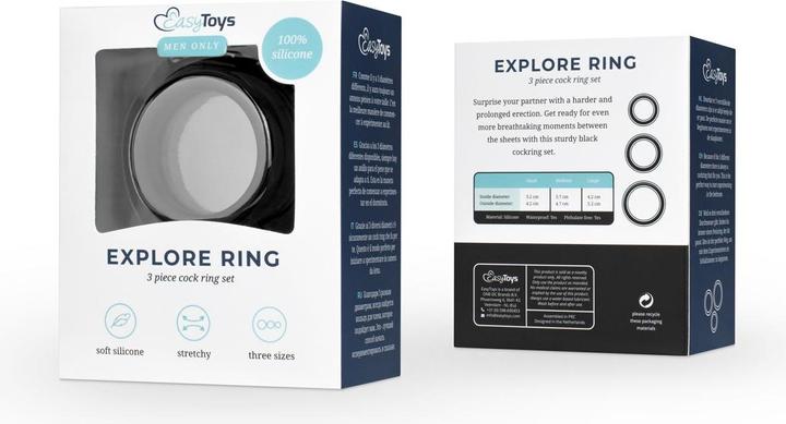 Image du produit Easytoys Kit cockring en silicone (4.20 cm)