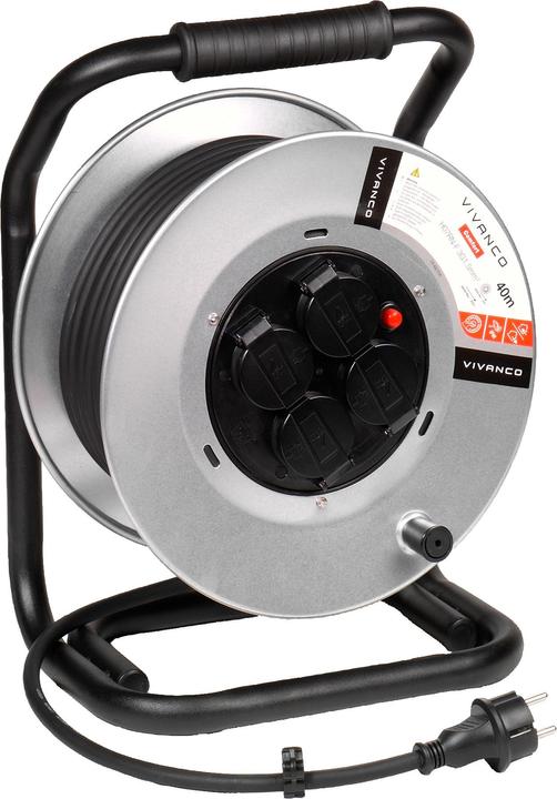 Image du produit Vivanco Enrouleur de câble métallique, extérieur H07RN, IP44, 40m (40 m, 1.50 mm²² mm)