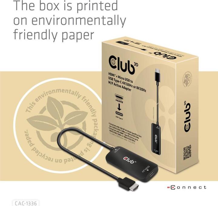 Produktbild Club 3D HDMI + MicroUSB zu (HDMI, 7.20 cm)