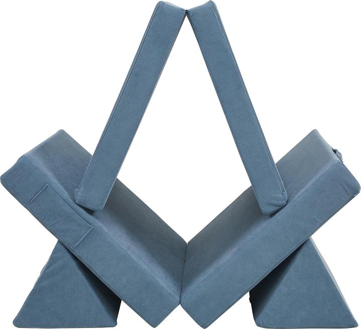 Actual product image En.Casa Spielsofa Norhulta 5-tlg. 120x66x46 cm Cord Blau (Children sofa)