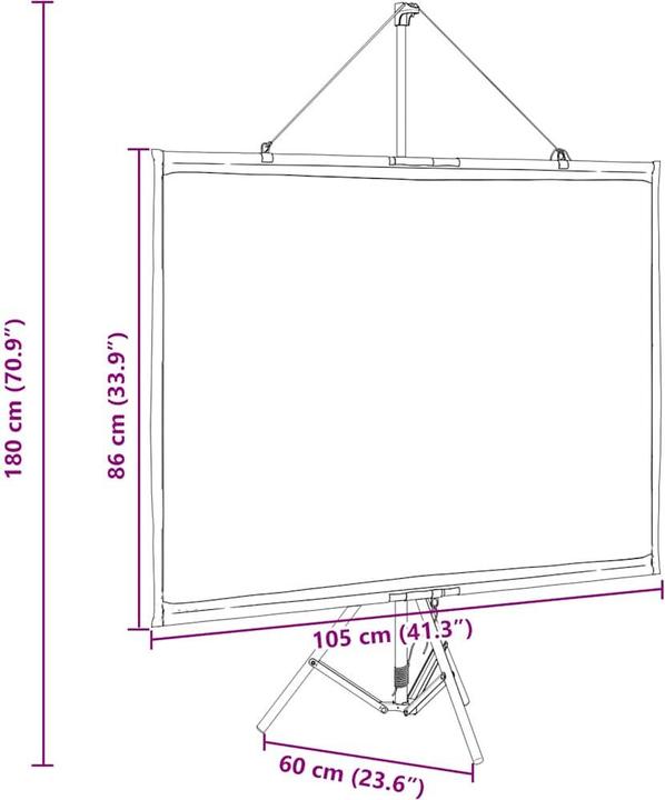 Immagine prodotto VidaXL Schermo per proiettore con treppiede Schermo per proiezione da 50 pollici 4:3 (50", 4:3)