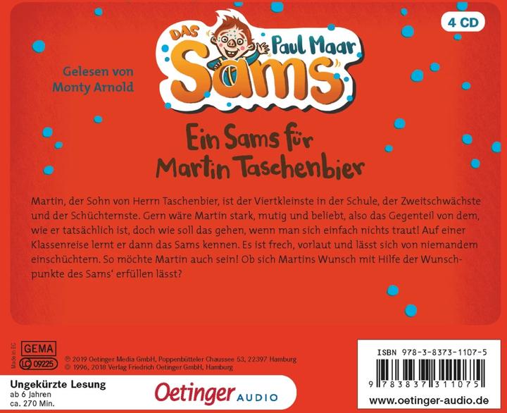 Produktbild Ein Sams für Martin Taschenbier (Paul Maar, Monty Arnold, Frank Gustavus, Superhearo Audio, Nina Dulleck, Deutsch)