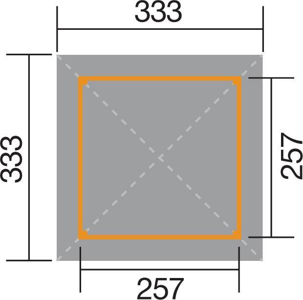 Actual product image Weka Holzbau Garden oasis 651 size 2, economy set incl. red DS (333 cm, 333 cm)