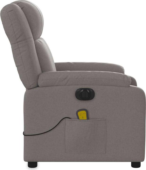 Image du produit VidaXL Fauteuil de massage Fauteuil de télévision Fauteuil de relaxation Fauteuil électrique Taupe Tissu