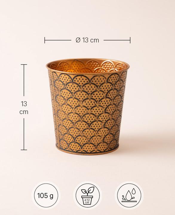 Immagine prodotto Esmée Vaso da fiori / fioriera Orient, lamiera (13 cm)