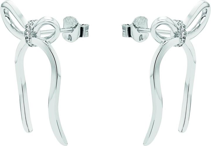Actual product image Amor Ohrschmuck für Damen, 925 Sterling Silber, Zirkonia synth. | Schleife (Silver 925)
