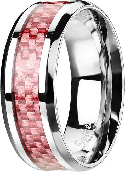 Actual product image Star Piercing Ring silver carbon stripe pink (without brass, Surgical steel 316L)