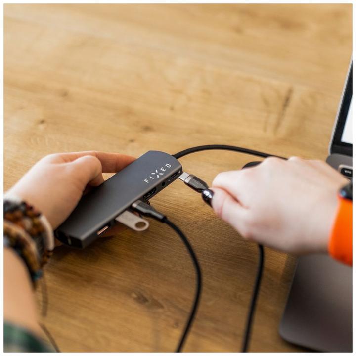 Actual product image Fixed Braided Cable USB-C/USB-C, 0,5m, 100W, black (0.50 m)