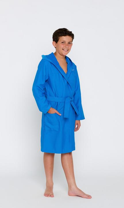 Actual product image Nabaiji Kids' microfibre compact hooded bathrobe in light blue (122)