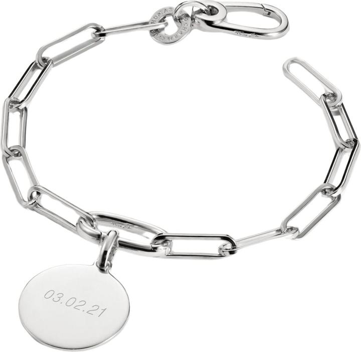 Thomas Sabo Charm Armband Paperclip mit einem Connect Link Silber (17 cm, Silber 925)