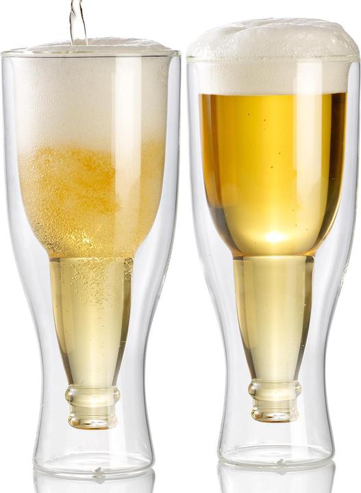 Infactory Bicchiere da birra a doppia parete, set di 2 (0.33 l, 2 x)