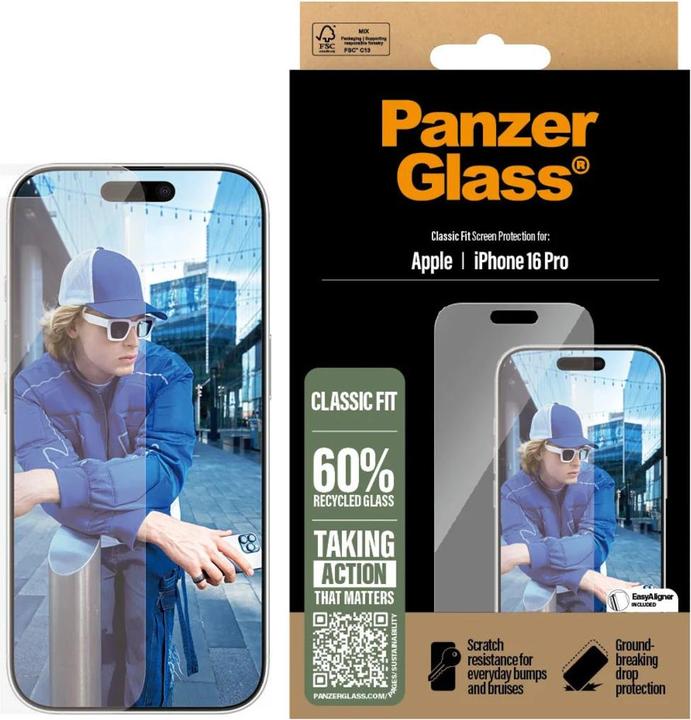 Produktbild PanzerGlass Classic Fit (1 Stück, Apple iPhone 16 Pro)