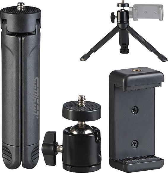 Image du produit Somikon Lot de 2 trépieds pour smartphone avec support pivotant pour smartphone (Métal)
