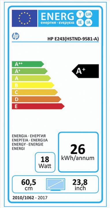 Energy Label HP EliteDisplay E243 (1920 x 1080 pixels, 23.80")