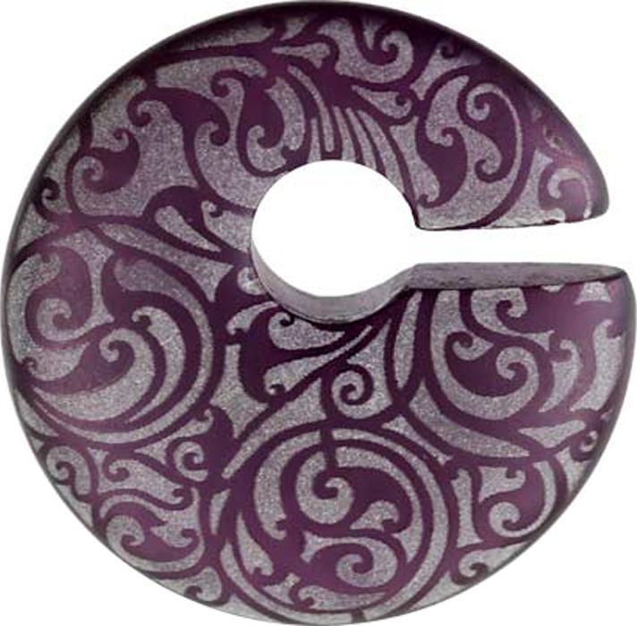 Star Piercing Ohrgewicht violett Mandala Blume aus Glas (Glas, ohne Messing)