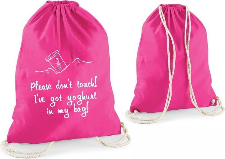 4you Design Statement-Tragebeutel Please don't touch! I've got yoghurt in my bag! pink