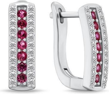 Produktbild Brilio Silver - Charming silver earrings with red zircons EA294DPW