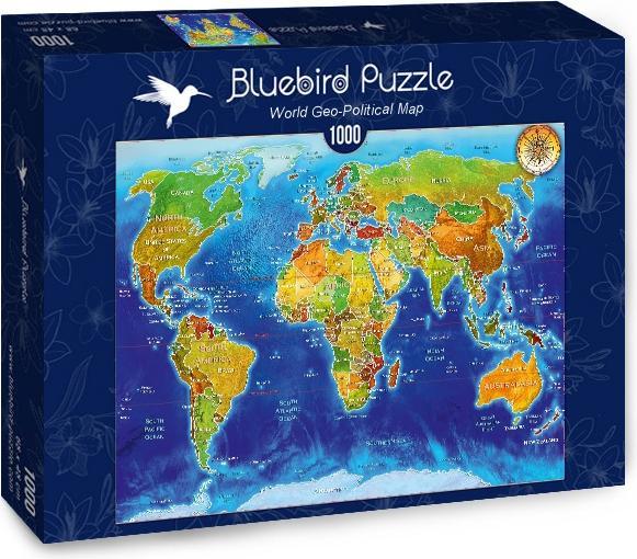 Actual product image Bluebird Geopolitical Map of the World Puzzle (1000 pieces)