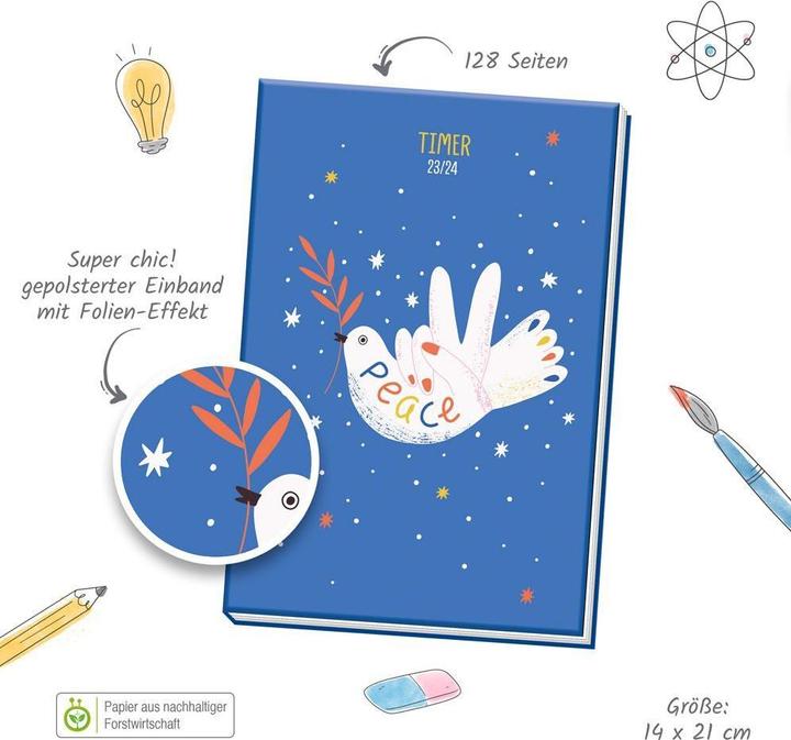 Produktbild Schülerkalender Specials mit Wattierung Peace 23/24 (Harter Einband, Deutsch)