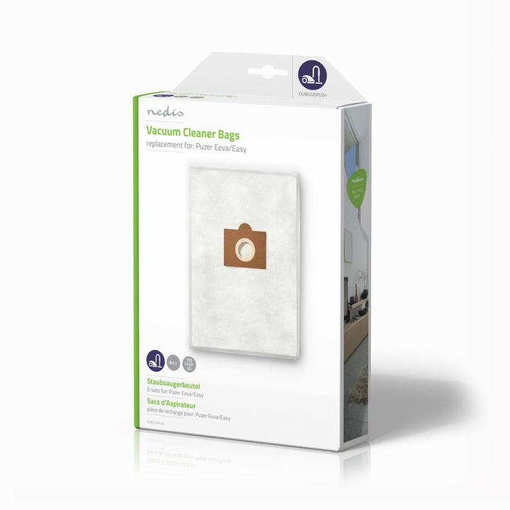 Produktbild Nedis Staubsaugerbeutel 4 Stück Stück Synthetik Meist verkauft für: Puzer Eeva/Easy Weiss Weiss (4 x)