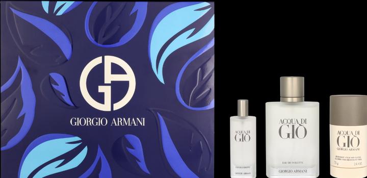 Image du produit Giorgio Armani Acqua di Giò Homme Set Eau de Toilette 100ml + déodorant stick 75ml + format voyage 15ml (Set parfum)