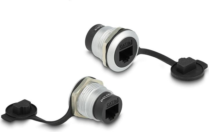 Image du produit Delock Prise encastrée RJ45 Cat.6A avec cache-poussière (Raccord réseau)